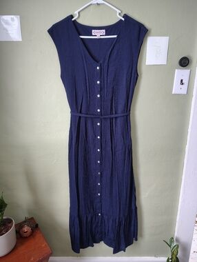 Nanette Lepore Navy Blue Sleeveless Midi Dress